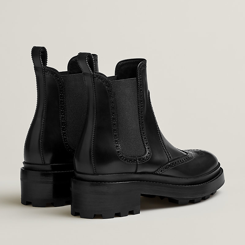 ショートブーツ・ブーティ HERMES | rubber sole functional calfskin Funk ankle boot Hermes Black Funk Ankle Boots – MILNY PARLON